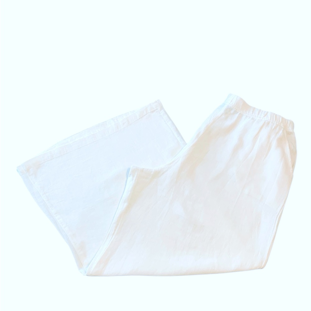 California Threads Women’s Wide Leg Linen Cream Pants. Size L SKU 477